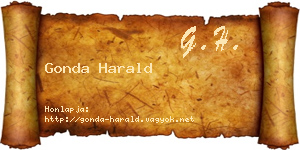 Gonda Harald névjegykártya